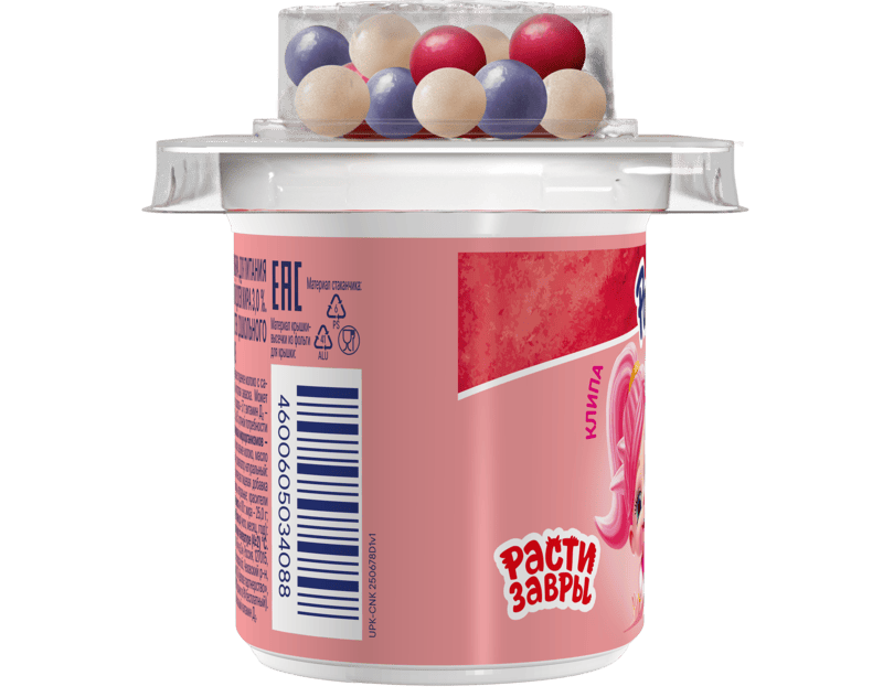 Растишка йогурт с драже вкус пломбир — вид слева