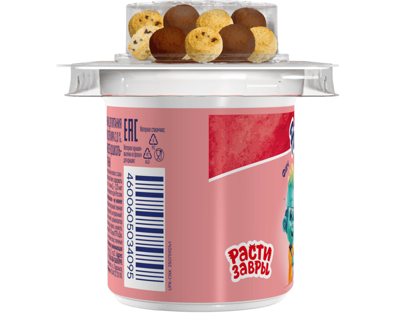 Растишка йогурт с печеньем вкус пломбир — вид справа