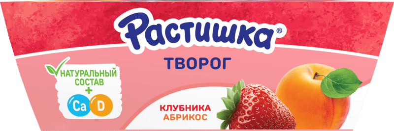 Творожок Растишка клубника абрикос 6x45 г, упаковка
