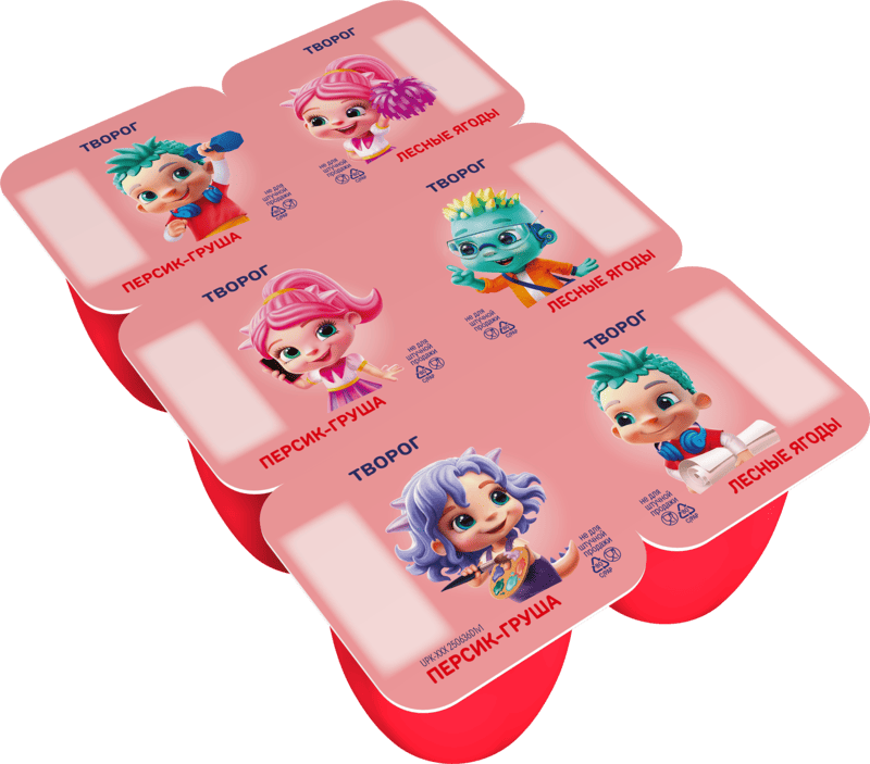 Творожок Растишка лесные ягоды персик груша 6x45 г