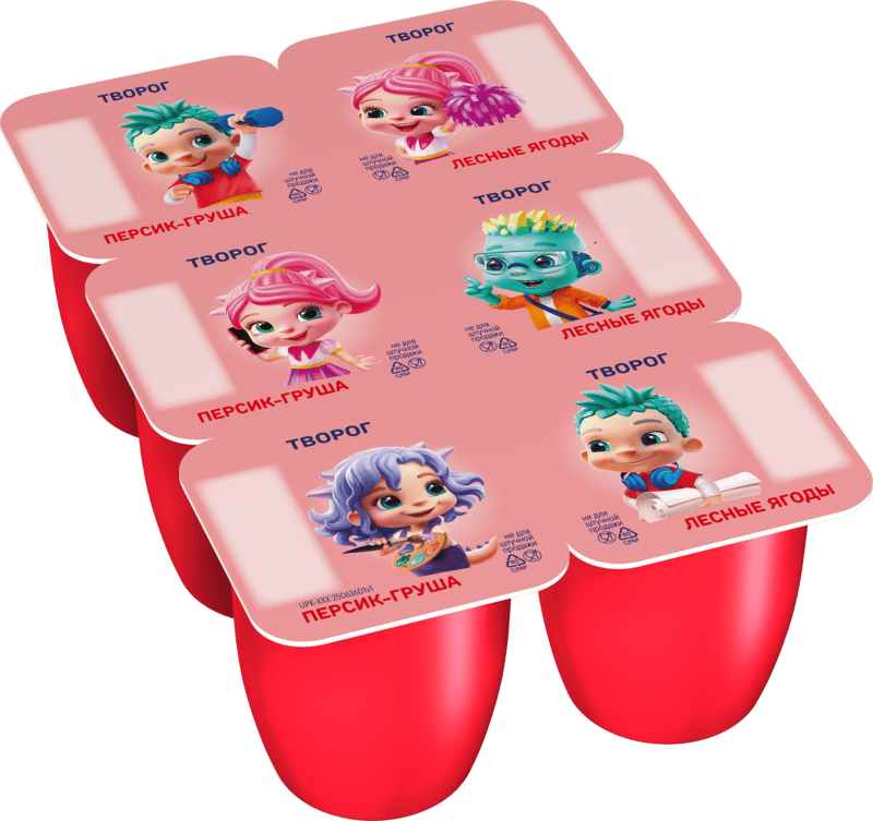 Творожок Растишка лесные ягоды персик груша 6x45 г