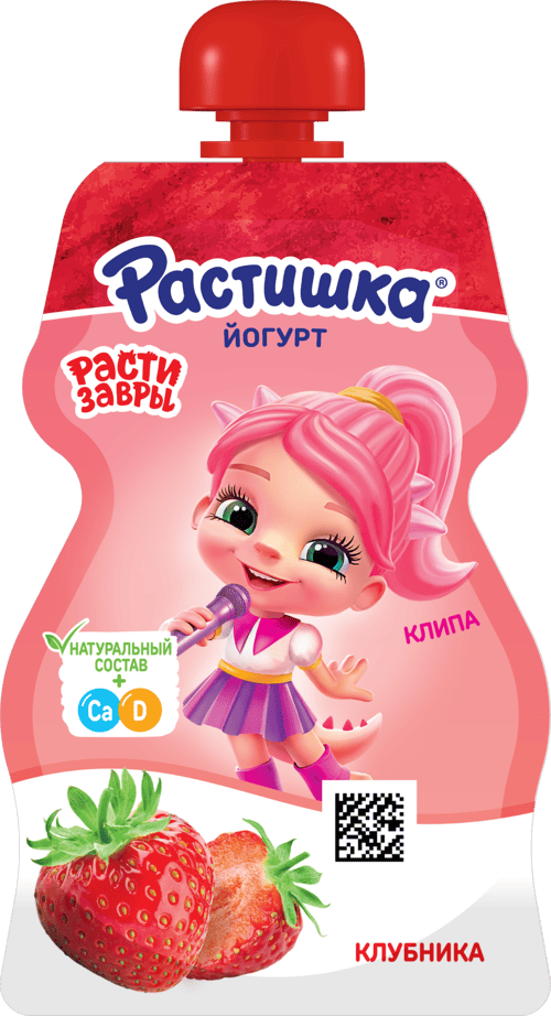 Растишка йогурт Клубника 2.6 70 г в мягкой упаковке
