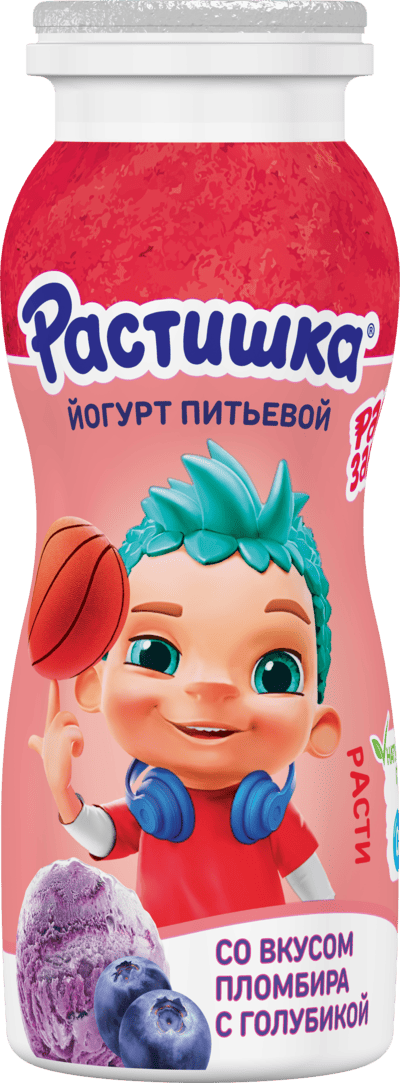 Питьевой йогурт со вкусом пломбира с голубикой — Расти