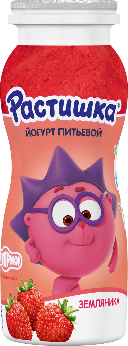 Питьевой йогурт Растишка Земляника 90 г в бутылочке для детей — состав ...